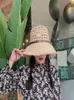 Designer Straw Hat Ladies Fashion Personality Cap Luxury Brand Bucket Hats High Quality Handwoven2908772