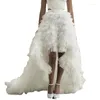 Saias Branco Ruffled High-Low Evening Saia Off Layered Prom Custom Made Vestido de Casamento Plus Size Mulher Roupas Sempre Bonitas