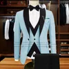 Abiti da uomo 20 colori Formale Beige Uomo Set Slim Fit Sposo da sposa Groomsman Smoking Disegni di moda su misura Blazer Gilet Pantaloni 3 pezzi