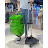 Suitcases XZAN Shopping Cart Small Suitcase Waterproof Lightweight Handbags Large Capacity Thermal Insulation Bag Luggage Trolley Foldable