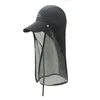 Berets Outdoor Sun Hats Męskie i damskie twarz na twarz anty-UV Szybkie jazda na rowerze anty-Mosquito Mesh