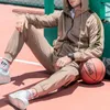 Men's Tracksuits Spring And Autumn Trendy Casual Sweatshirt 2-Piece Suit Fashion String Standard Sports Retro Loose Contrast Color Mens