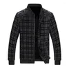 Men's Jackets Leather Jacket Men PU Motorcycle Plaid Zipper Loose Casual Coat Long Sleeve Military Stand Collar Slim Outerwear