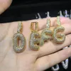 Hip Hop Iced Out Custom Bubble Letters Pendant Necklace Micro Pave Zircon med rep chian DIY -smycken för Men224K