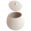 Frascos de cerâmica do potenciômetro das latas do chá das garrafas de armazenamento para os doces maiorias soltos da vasilha do café branco com tampa