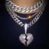 Rapper Bling Crystal Curb Hip Hop Heartbreak Halsband för kvinnor Män Iced Out Punk Baguette Choker Cuban Link Chain Neckalce Gift P2779