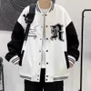 Fall Winter Men Staber Baseball Płaszcz Ostra luźna w stylu High Street Men Coat z pojedynczą elastyczną mankietą mankietową kurtkę 240102