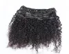 Кудрявые вьющиеся заколки для наращивания волос, афро-американские заколки для наращивания человеческих волос, 100 г, монгольские афро-кудрявые вьющиеся заколки для наращивания волос Hair6610279