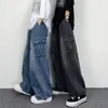 Men's Pants 2024 American Trendy Men And Women Street Retro Personalized Multi Pocket Hip Hop Casual Wide Leg Work Jeans Y2k