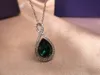 2024 Ensemble de bijoux originaux charmant GEMA vert en acier inoxydable à la mode collier Bracelet boucles d'oreilles bague pour femmes cadeau avec 240102
