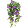 Decorative Flowers 1Pc Artificial Petunias Flower Hanging Plant Simulated Morning Glories Plants Fake Wedding Party Garden Decor