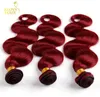 Bourgogne Mongol Vague de Corps Vierge Cheveux Weave Bundles 34 Pcs Grade 8A Vin Rouge 99J Entier Pas Cher Remy Extensions de Cheveux Humains Lan3053287