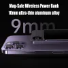 10000mAh Macsafe 2 em 1 banco de potência magnético PD20W 15W carregador rápido de metal sem fio bateria auxiliar externa para Magsafe iPhone 15 14 13 com display LED