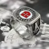 Heta nya manliga järnkornar Templar Cross Silver Freemason Masonic Band 14K White Gold Ring Vintage Mason Jewelry Rings for Men