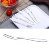 Forks 5pcs Fruit Fork Stainless Steel Dessert Cake Salad Cutlery For Restaurant Cafeteria Home Party BBQ Tableware