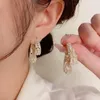 Pendientes de tuerca de estilo coreano, temperamento exquisito, circonita de moda, agujas de plata 925, pendientes ligeros de lujo en la parte delantera y trasera.