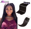 Allove 8A Peruvian Virgin Extensions Wefts Straight Human Hair Bundles With 4x4 Lace Closure Brazilian Whole for Women All Age5559429