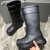 Rainboots High Platform High Platform Altezza Aumento di gomma Amante Rainboots Donway Designer Femmina Stivali lunghi unisex 240102