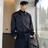Vestes pour hommes Luzhen élégant élégant de haute qualité satin rue manteau décontracté épaule coréenne nombreuses poches veste hommes hauts 2024 printemps