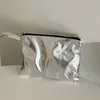 Bolsas de cosméticos Moda Simple Oro Plata Bolsa de mano Gran capacidad Portátil Impermeable Maquillaje Artículos de tocador Teléfono móvil