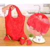 Sacs de rangement mignon fraise forme pliable sac à provisions réutilisable fourre-tout portable voyage épaule pliante organisateur de maison