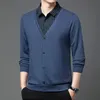 Mode Männer Fleece Warme Gestreiften Polo-Shirt Frühling Herbst Koreanische Straße Männliche Kleidung Business Casual Vielseitige Langarm Tops 240102