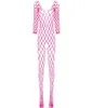 Donna Scollo a V Manica lunga Crotchless Bodystocking Elastico a rete Body Mesh Lingerie Nightwear Sleepwear8790048