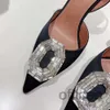 Amina Muaddi Begum Boucle en cristal Slingback Pompes sandales talons aiguilles Chaussures tache bobine Talons femmes Designers de luxe Chaussures de soirée Tailles 35-42