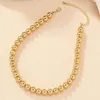 Choker Statement Gold-plated Ball Beads Necklace For Women Men's Fashion Party Gothic Jewelry Delicate Gifts