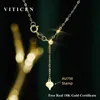 VITICEN – collier à paillettes en or véritable 18 carats AU750, cadeau exquis, cadeau classique romantique pour femme, bijoux fins mignons, 240102