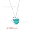 Tifannissm Pendentif Collier Meilleure vente Anniversaire Cadeau De Noël Titane acier émail amour collier femme t famille double coeur bleu rouge rose