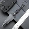 Promoção A1231 Faca reta de sobrevivência de alta qualidade D2 Black Stone Wash Lâmina de borda dupla Full Tang G10/Micarta Handle Outdoor Camping Facas táticas com Kydex