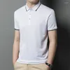 Men's Polos Summer Polo Shirts Hig Hquality Short Sleeve Solid Color Business Casual Simple Slim Fit Man T-shirts Male Tees