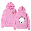 Felpe con cappuccio da uomo 2024 Simpatico orso panda Cartoon Felpa con cappuccio manica lunga Felpe stile coreano Uomini e donne anni '90 Rosa Stampe divertenti Tasca Harajuku