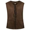 Gilets pour hommes gilet confortable gilet steampunk col en V hiver automne confortable gothique à lacets Renaissance sans manches