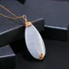 Ciondoli ShinyGem Collana con pendente in agata naturale barocca Filo d'oro elettrolitico 14K a righe fatto a mano per donna