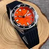 Wristwatches Dive 3.8 SKX Mod Steel Watches Men Sunburst Orange Weekday Sapphire Glass 20bar Water Resistence Mechanical Watch Sport Clock