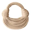 Handhandväskor Tote Knottade Lady Small Women Bags Bottegs Female Handbag Venetass Bag Fashion Pull Double Woven Knot Noodle 2024 Design 24ln