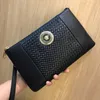 Mens Black Leather Long Wallet Women Unisex Business Handbag Casual Axillary Pouch Handheld Bag Designer Classic Relief Printing Coin Purse Cardholder