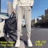 Calças masculinas quentes joggers mens inverno plush sweatpants g11 calças minimalistas coreano de alta qualidade roupas impressas grossas