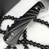 Camping Ebony Handle Fixed Blade Knife Outdoor EDC Survival Hunting with Leather Sheath