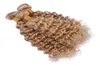 Braziliaanse 9A Diepe Golf Haarbundels van echt haar Pure Kleur Honingblond 27 Haarweefsels Diep krullend geweven haarextensies voor dames349217767