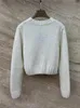 Women's Sweaters Designer Vintage Sequin Short Wool Yarn Sweater Fall/winter Fashion All-in-one Knitted Crew Neck Pullover