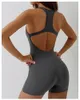 Active Sets Women One-piece Jumpsuit Yoga Rompers Workout Sexy Back Sleeveless Slim Fitness Bodysuit Sportswear Sports Bra Set