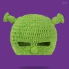 Beretti Cappello Slouchy Divertente all'uncinetto per le donne uomini Alien Green Picture PROPS