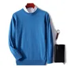 Men's Sweaters Autumn Winter Cashmere Blended Sweater O-neck Pullovers Loose Oversized Knitted Shirt Korean Homme Hiver Top 17Colors