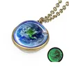 Pendentif Colliers Space Universe Pendentif Glow In The Dark Collier Boule De Verre Lumineux Ciel Étoilé Colliers Femmes Filles Mode Jewelr Dh8Ls