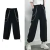 Women's Pants Cargo Women 2024 Fashion Punk Jogger Trousers Harajuku Streetwear Spring Ankle-Length Men Black Harem Oversized