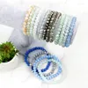 Link-Armbänder GD Mehrsträngiges Regenbogen-Pride-Kristall-Armband mit facettierten Perlen in ukrainischen Farben für Frauen, dehnbarer und stapelbarer Schmuck