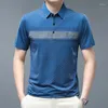 Polos Polos Summer T-shirt Lapel Ice Silk Szybkie suszące sportowe marka mody masy menswear Undershirt